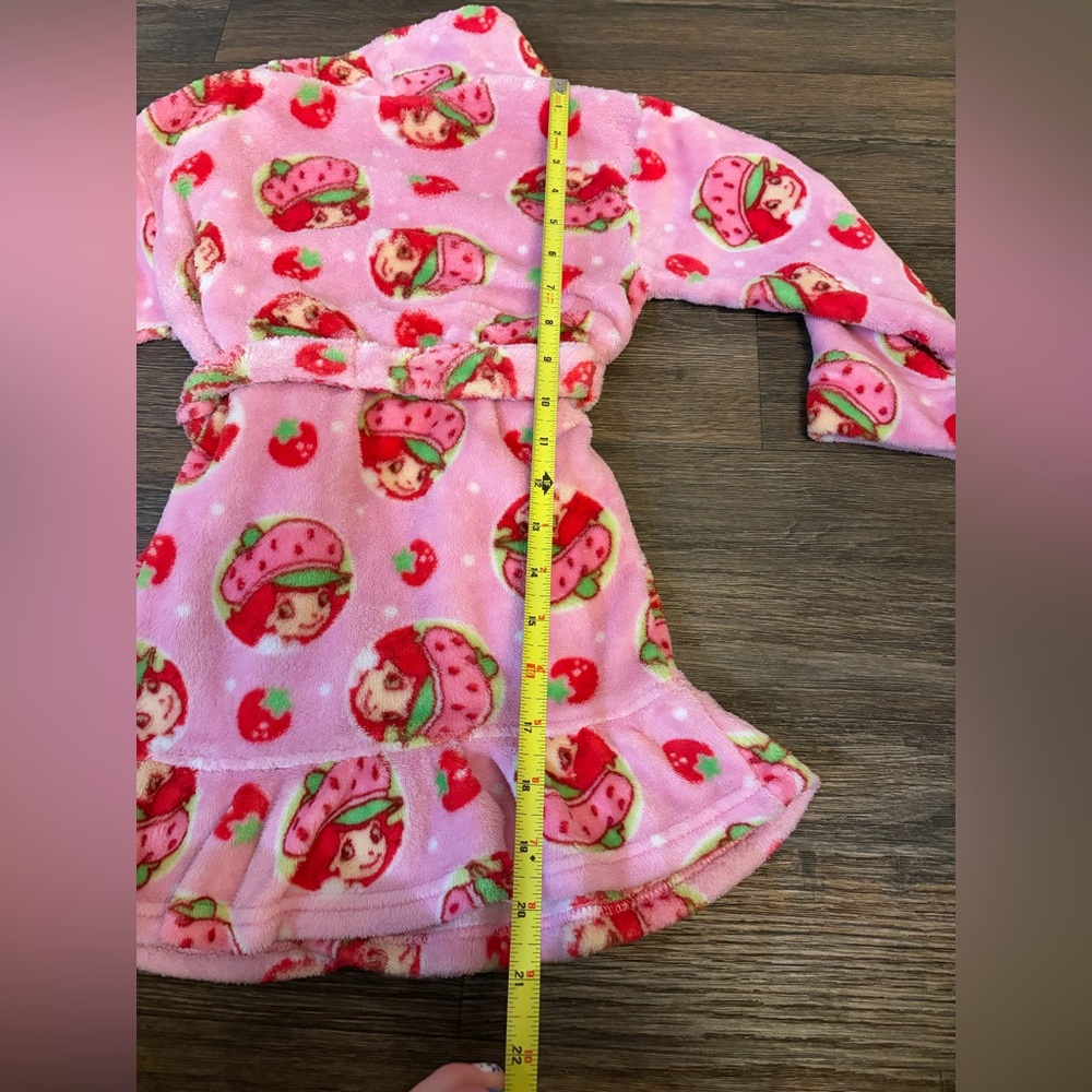 Strawberry Shortcake Pink Robe Bath Swim Girl Size 4T Y2K Cozy Fleece Retro - Picture 4 of 4
